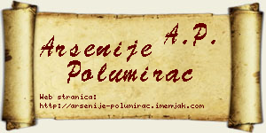 Arsenije Polumirac vizit kartica